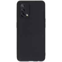 Carbon Softcase Backcover Oppo A74 (4G) - Zwart