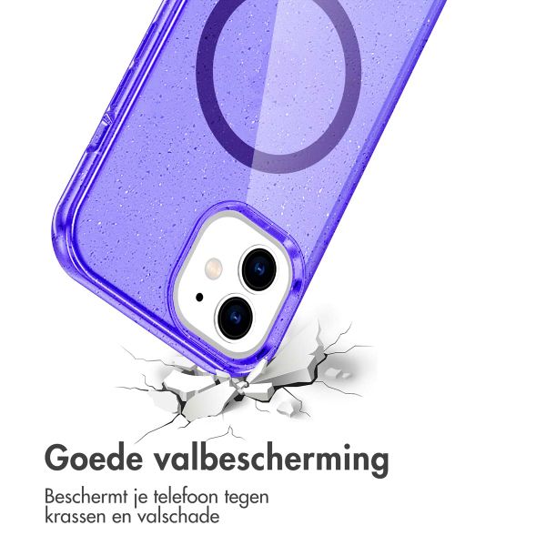 imoshion Sparkle Backcover met MagSafe Apple iPhone 12 (Pro) - Glitter Paars
