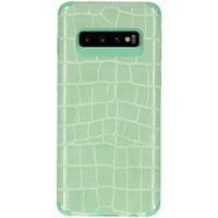 My Jewellery Croco Softcase Backcover Samsung Galaxy S10 - Groen