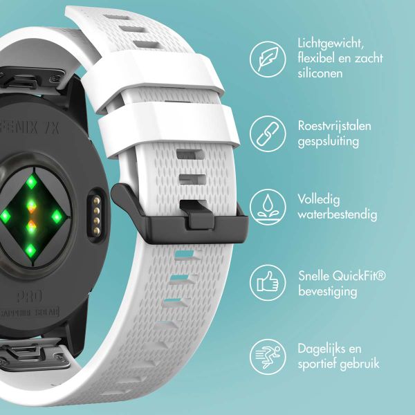 imoshion QuickFit® Siliconen bandje  - Garmin 26 mm aansluiting - Wit