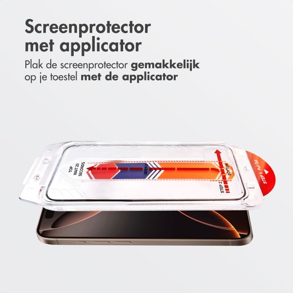 Accezz Gehard Glas Screenprotector + Applicator Apple iPhone 16 Pro Max