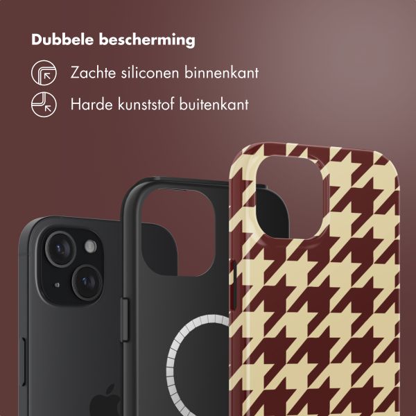 Selencia Vivid Backcover met MagSafe Apple iPhone 15 - Pied-de-Poule