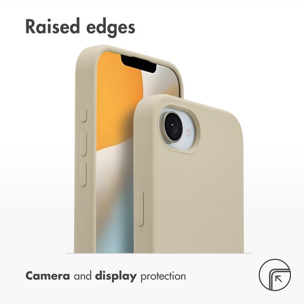Accezz Liquid Silicone Back Cover with MagSafe Apple iPhone 17e / 16e - Stone