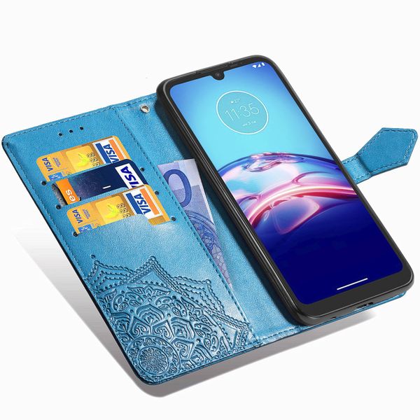 Mandala Bookcase Motorola Moto E6s - Turquoise