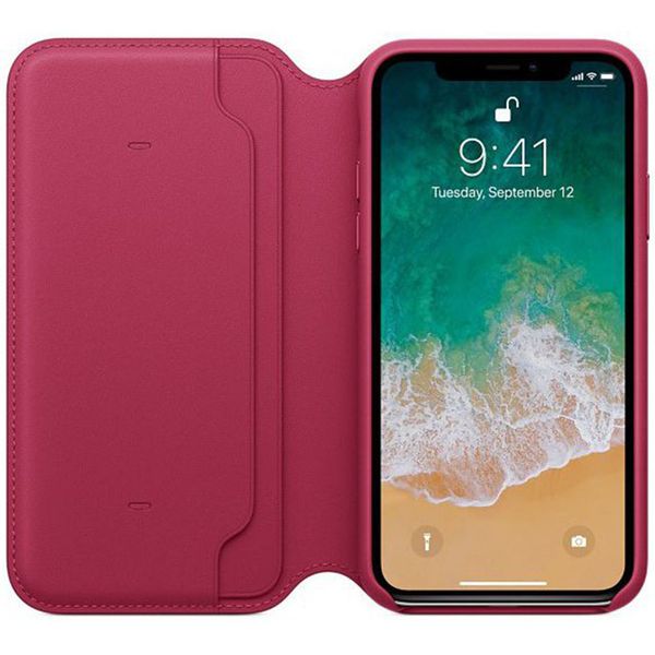 Apple Leather Folio Bookcase Apple iPhone X / Xs - Berry