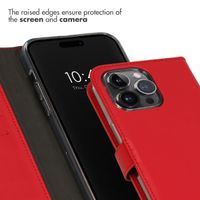 Selencia Genuine Leather Book Case Apple iPhone 15 Pro Max - Red