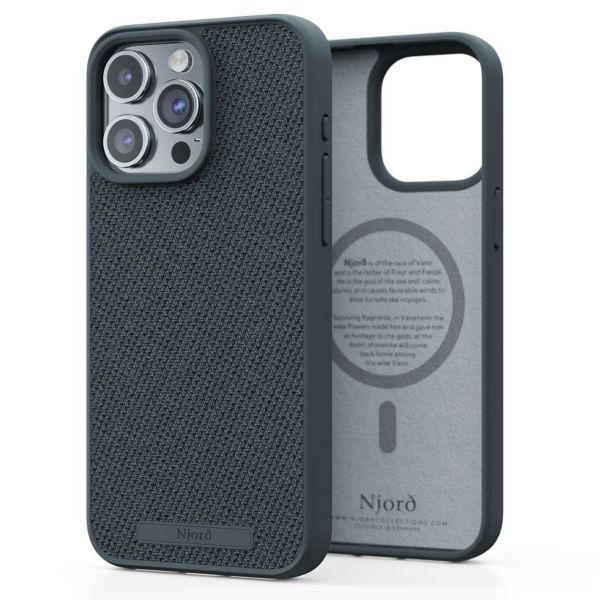 Njorð Collections Fabric MagSafe Case iPhone 15 Pro Max - Dark Grey