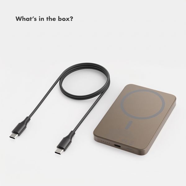 Selencia Vivid Powerbank 5,000 mAh - Wireless Powerbank - Compatible with MagSafe and Qi - Desert Gold / Wavy Swirl Pink Plum