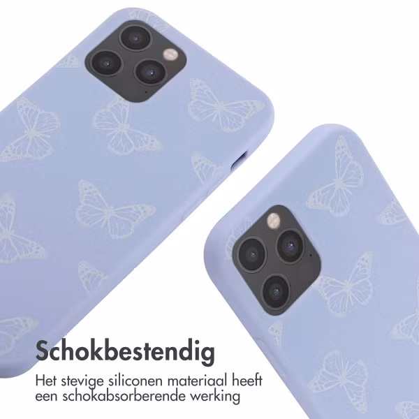 imoshion Siliconen design hoesje met koord Apple iPhone 12 (Pro) - Butterfly