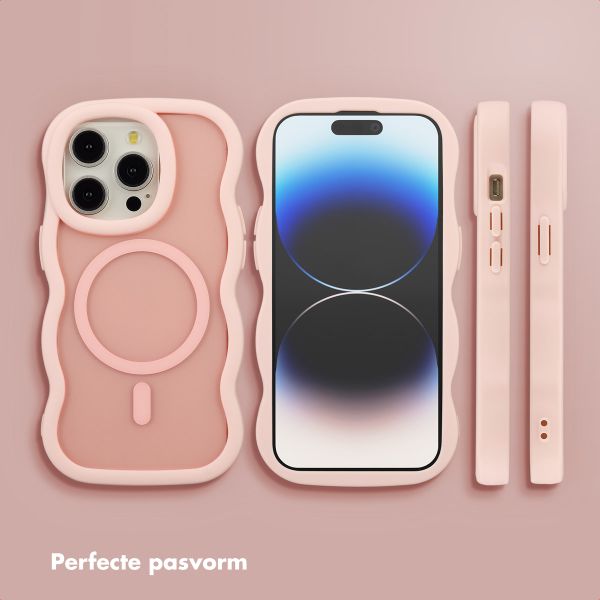 Selencia Wavy Backcover met MagSafe Apple iPhone 14 Pro - Soft Pink