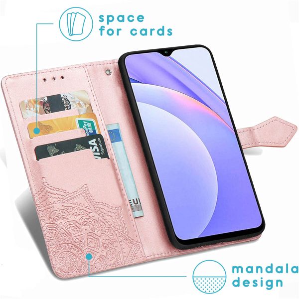 imoshion Mandala Bookcase Xiaomi Redmi Note 9T (5G) - Rosé Goud