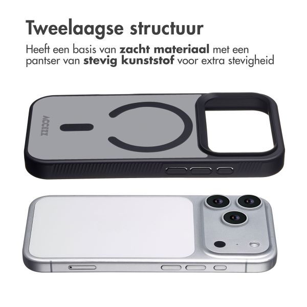 Accezz Rugged Frosted MagSafe Backcover Apple iPhone 17 Pro - Zwart