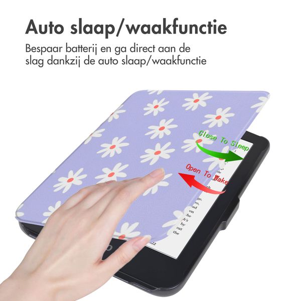imoshion Design Slim Hard Case Bookcase Kobo Clara 2E / Tolino Shine 4 - Flowers Distance