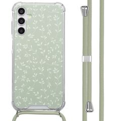 imoshion Design hoesje met koord Samsung Galaxy A15 (5G) - Smoke Green Flowers