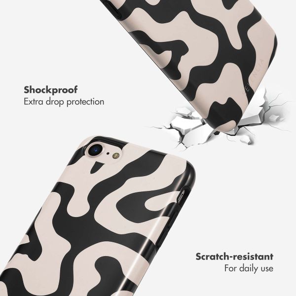 Selencia Vivid Back Cover Apple iPhone SE (2022 / 2020) / 8 / 7 / 6(s) - Art Wave Black