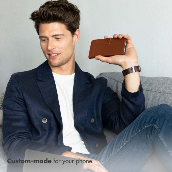 Selencia Genuine Leather Book Case Apple iPhone 16 Pro Max - Light brown