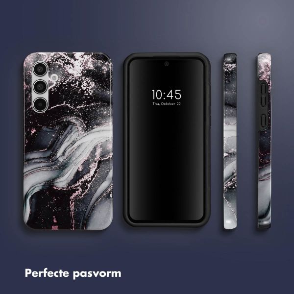 Selencia Vivid Tough Backcover Samsung Galaxy A55 - Chic Marble Black