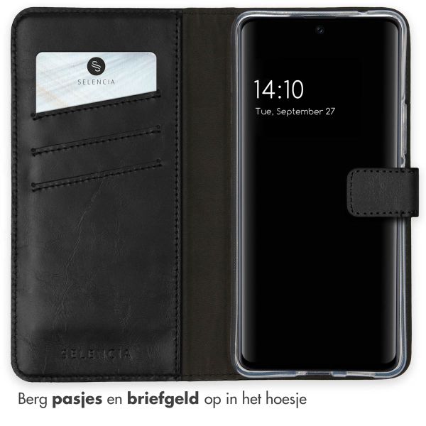 Selencia Echt Leren Bookcase Samsung Galaxy A53 - Zwart