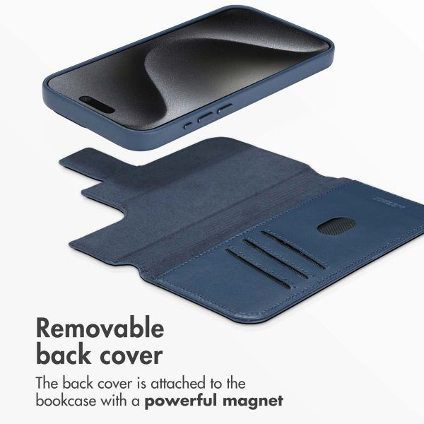 Accezz 2-in-1 Leather Bookcase with MagSafe Apple iPhone 15 Pro Max - Nightfall Blue