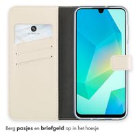 Selencia Echt Leren Bookcase Samsung Galaxy A16 - Greige