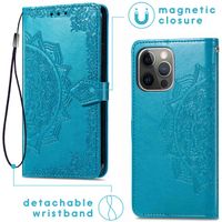 imoshion Mandala Bookcase iPhone 13 Pro - Turquoise