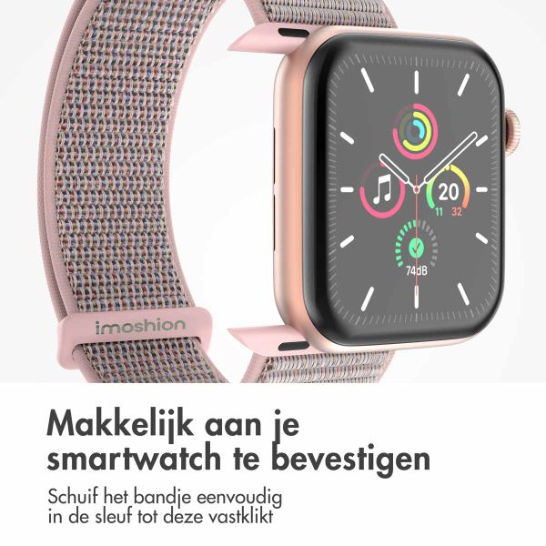 imoshion Nylon⁺ bandje Apple Watch Series 1 t/m 9 / SE (38/40/41 mm) | Series 10 (42 mm) - Pink Sand