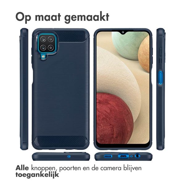 imoshion Brushed Backcover Samsung Galaxy A12 - Donkerblauw