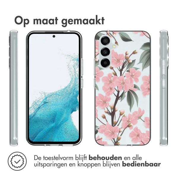 imoshion Design hoesje Samsung Galaxy A54 (5G) - Bloem - Roze / Groen