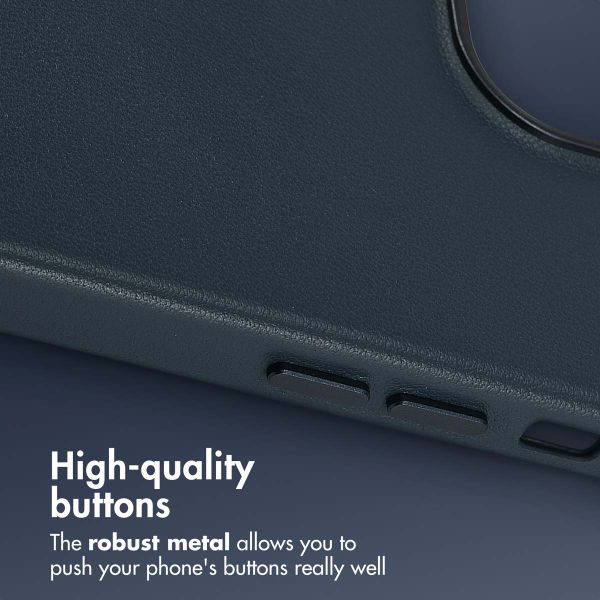 Accezz Leather Back Cover with MagSafe Apple iPhone 13 Pro - Nightfall Blue