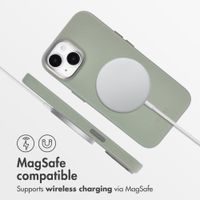 Accezz Leather Back Cover with MagSafe Apple iPhone 15 - Light Grey
