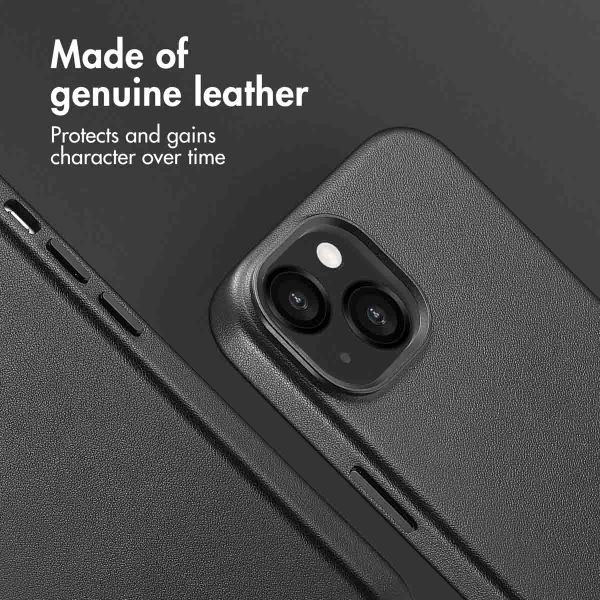 Accezz Leather Back Cover with MagSafe Apple iPhone 13 - Onyx Black