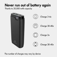 imoshion Power bank 20,000 mAh - 22.5W Fast charger - USB-C / USB-A - Black
