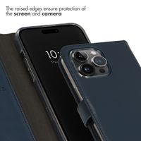 Selencia Genuine Leather Book Case Apple iPhone 15 Pro Max - Blue