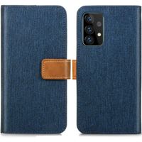 imoshion Luxe Canvas Bookcase Samsung Galaxy A52(s) (5G/4G) -Donkerblauw