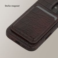 Selencia Croco Pashouder met MagSafe - Choco Brown