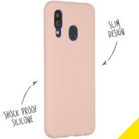 Accezz Liquid Silicone Backcover Samsung Galaxy A40 - Roze