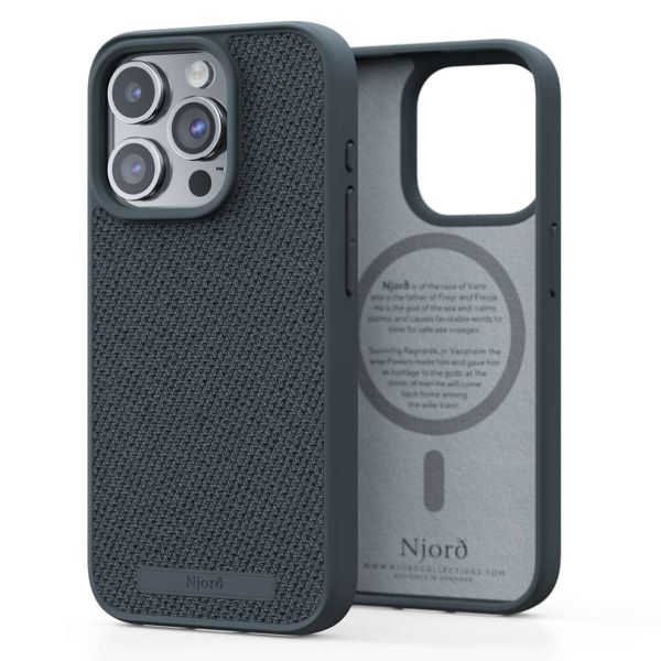 Njorð Collections Fabric MagSafe Case iPhone 15 Pro - Dark Grey