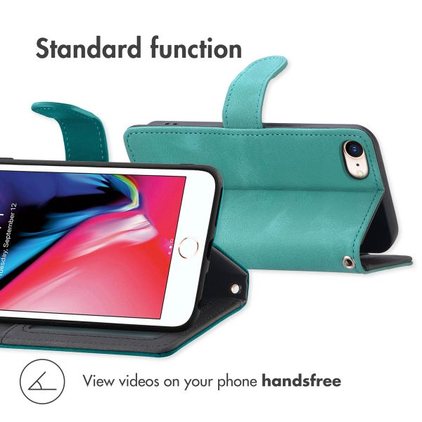 imoshion Bookcase with Strap Apple iPhone SE (2022 / 2020) / 8 / 7 - Turquoise