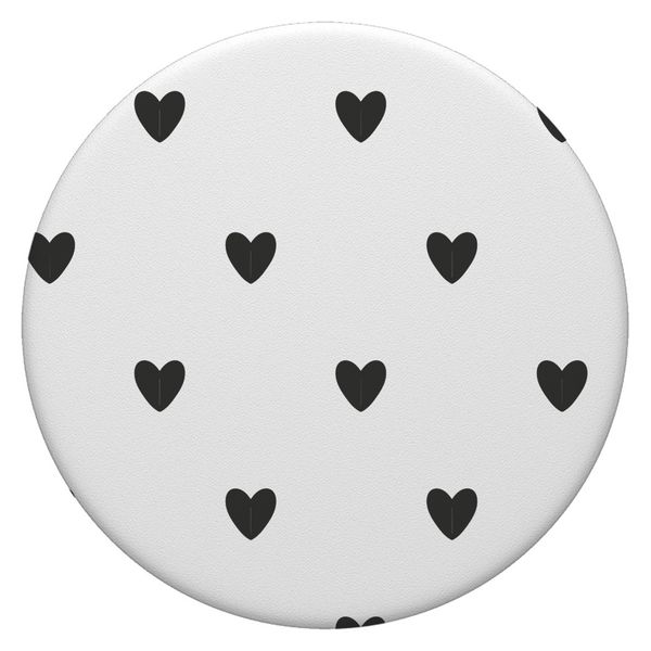 PopSockets iMoshion PopGrip - Black Hearts - White