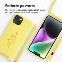 imoshion Siliconen design hoesje met koord Apple iPhone 14 - Flower Yellow