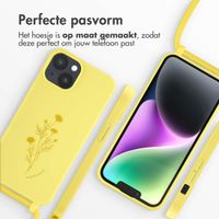 imoshion Siliconen design hoesje met koord iPhone 14 - Flower Yellow