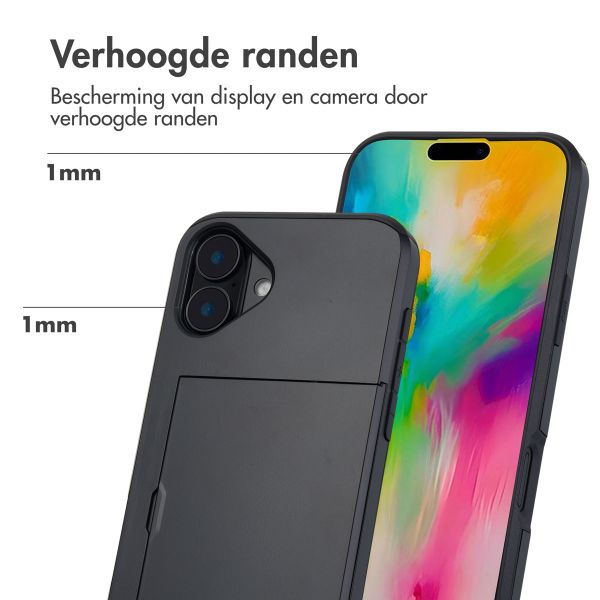 imoshion Backcover met pasjeshouder Apple iPhone 16 Plus - Zwart
