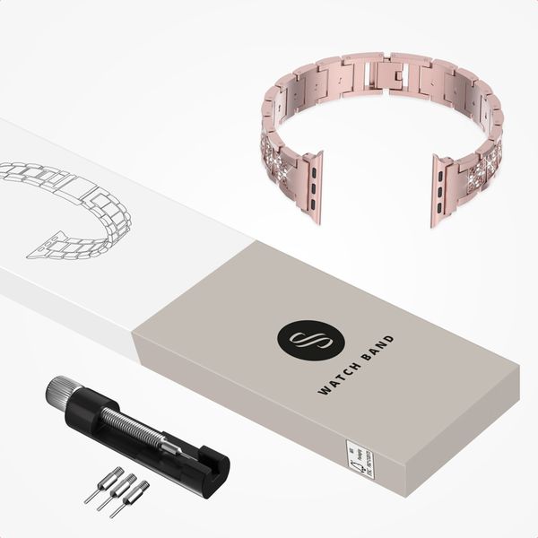 Selencia Sparkle schakelband Apple Watch Series 1 t/m 9 / SE (38/40/41 mm) | Series 10 / 11 (42 mm) - Roze