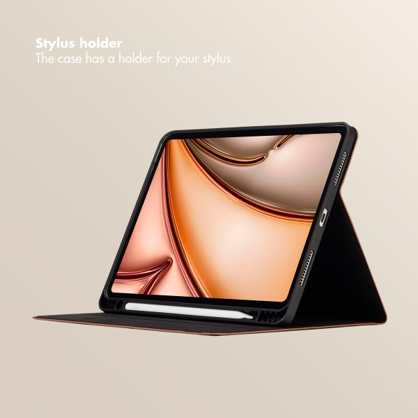 Selencia Sabi Bookcase with Leopard Print Apple iPad Air 11 inch (2026) M4 / (2025) M3 / (2024) M2 / Air 5 (2022) / Air 4 (2020) - Mocha Brown