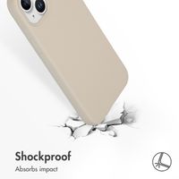 Accezz Liquid Silicone Back Cover Apple iPhone 15 Plus - Stone