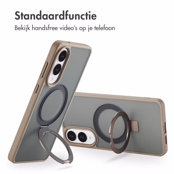 Accezz Ring Stand Backcover met MagSafe Samsung Galaxy S25 Edge - Bruin