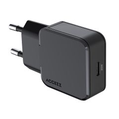Accezz Ultra Slim GaN Oplader - USB-C - 20W - Zwart