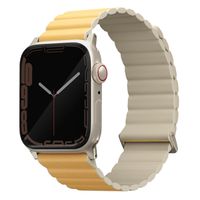 Uniq Revix Premium Edition dubbelzijdig bandje Apple Watch Series 1 t/m 9 / SE (38/40/41 mm) | Series 10 / 11 (42 mm) - Canary Yellow / Ivory