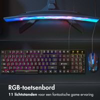 imoshion Gaming Keyboard met RGB lichten - Bedraad gaming toetsenbord met USB-A aansluiting - QWERTY - Zwart