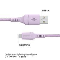 imoshion Lightning naar USB kabel - Non-MFi - Gevlochten textiel - 1 meter - Lila